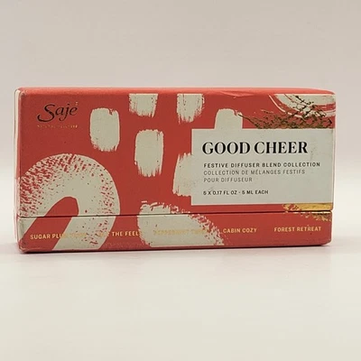 Saje GOOD CHEER Festive Diffuser Blend Oils Collection 5 Pack x 5mL each - Image 1 of 4