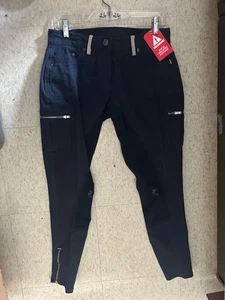 PANTALONES DE MONTAR Damas *NUEVOS Pequeños *Azul Marino 8 Bolsillos Pantalones de Asiento Completo Mezcla de Algodón - Imagen 1 de 2