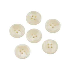 20Pcs Ivory Resin Buttons, 4-Hole, Natural Texture, for Sewing & Crafts 15-25mm - Picture 1 of 6