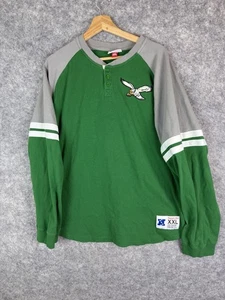 Philadelphia Eagles Tshirt Mens 2XL NFL Mitchell And Ness NFC Henley Champs - Picture 1 of 7