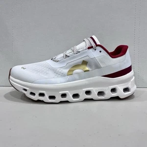 On Women’s Cloudmonster 7.5 White Cream Red Running Shoes - Picture 1 of 5