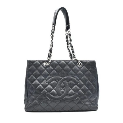 $2900 Chanel  Caviar Quilted Grand Shopping Tote GST Black Silver Hardware 2008 - Image 1 of 4