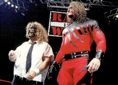 1998 Comic Images WWF Superstarz #54 Kane and Mankind - Image 1 of 2