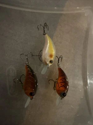 Bill Lewis (Lot of 3) SB-57 Square-bill Crankbaits, Bass, Free Shipping! NWT! - Image 1 of 4