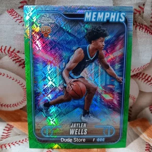 2025 Topps Chrome Green Logo Refractor - Jaylen Wells #185 *RC* Mem. Grizzlies - Bild 1 von 2