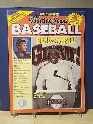 Barry Bonds 1993 Sporting News Magazine Ken Griffey Jr. Seattle Mariners - Image 1 of 4