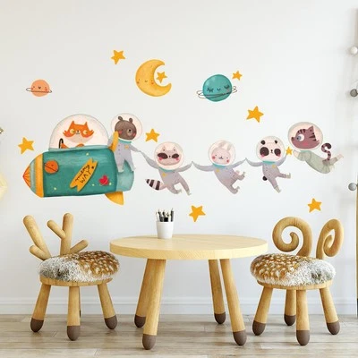 Wall Stickers Bedrooms Children Cloth Repositionable Little Train Space - Image 1 of 4
