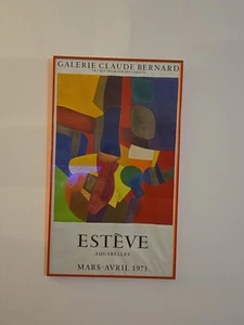 1973 Maurice Esteve Aquarelles Galerie Claude Bernard Paris VI Framed Poster - Picture 1 of 2