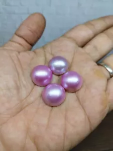 4 Pcs Celebes Mabe Half Pearl South Sea Loose Beads PINK 17-18mm_p42 - Picture 1 of 6