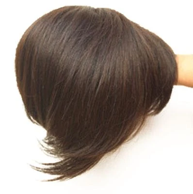 6" Wavy /straight Human Hair Topper Clip in Hair Top Piece Bangs Extensions - Image 1 of 4