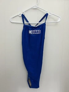 Dolphin One-Piece Bathing Swim Suit Swimsuit NWT Womens Size 32 Blue Lifeguard - Picture 1 of 11
