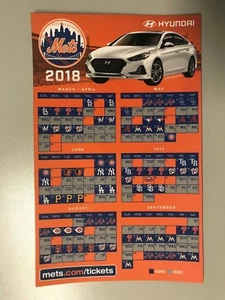 NY METS 2018 Magnetic Schedule Stadium Giveaway SGA + 2018 POCKET SCEHULE - Picture 1 of 3