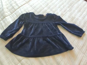 Baby Gap Navy Blue Velvet Shirt Girls 2T - Picture 1 of 3