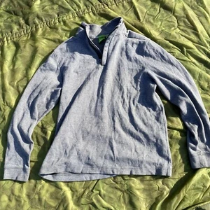 Hugo Boss Grey Quarter Zip Sweatshirt Men’s Size Large - Picture 1 of 3