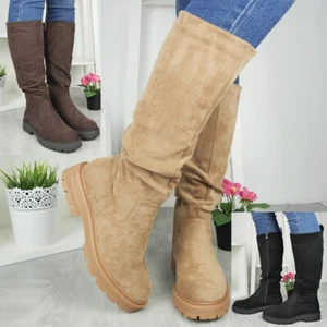 Botas de media pantorrilla Zapatos Damas Informales Volantes Cómodas Forradas Agarre cálido Tallas para mujer - Imagen 1 de 25