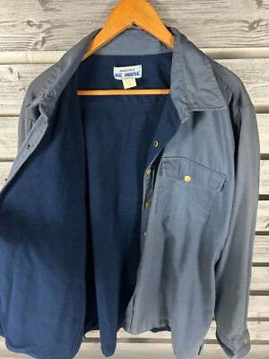 Vintage Haband Ice House Fleece Lined Blue Long Sleeve Button Up Shirt Mens XL - Image 1 of 4