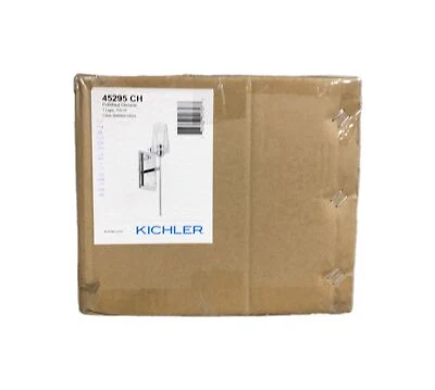 Aplique de pared de baño cromado KICHLER Alton con pantalla de vidrio transparente con semillas Foto 1 de 2