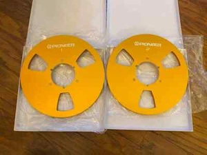 10.5 Inch Metal Reels Aluminum GOLD Pair For Pioneer Reel To Reel Deck - Picture 1 of 2