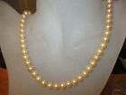 1004- ESTATE  NECKLACE CHAMPAGNE BEIGE QUALITY GLASS PEARLS 20