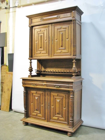 19th Century French Oak Sideboard - Cabinet; Henri II Renaissance Revival Cover