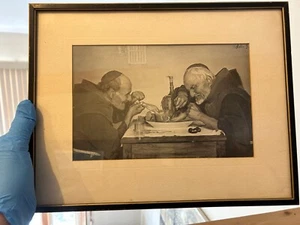 Rare G. Bellei B&W Art Print Signed, Framed, Matted, 11" x 14" TETE-A-TETE - Picture 1 of 7