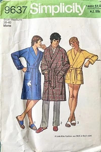 SIMPLICITY 9637 Men’s Pyjamas & Robe Sewing Pattern - Size MEDIUM. - Picture 1 of 2