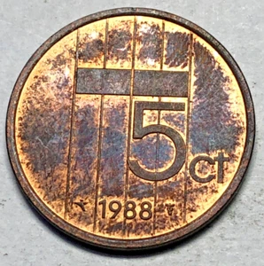 Netherlands Five Cent 5c Coin 1988, Beatrix Koningin der Nederlanden - Picture 1 of 2