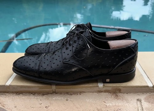 LOUIS VUITTON（LV） SCARPE ELEGANTI STRINGATE LOUIS VUITTON PELLE NERA TG 6 5 LV (7 5 US) MADE IN ITALY