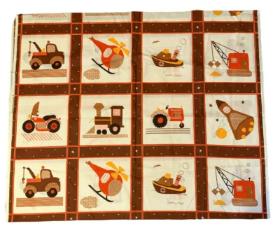 Helicóptero de tela tractor tren remolcador grúa cohete por Springs Industries 74x45 Foto 1 de 4