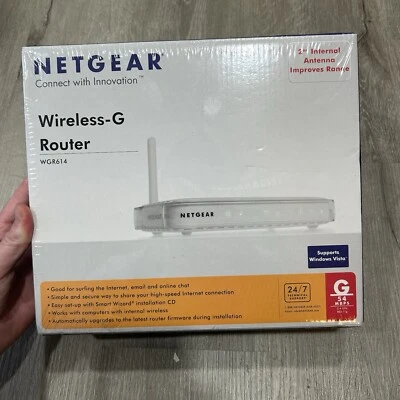 NIB Netgear WGR614 54 Mbps 4-Port 10/100 Wireless G Router Sealed In Box - Image 1 of 4