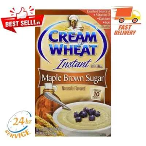 Crema de trigo cereal caliente instantáneo, azúcar moreno de arce, 1,23 onzas (paquete de 10) - Imagen 1 de 1