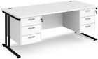 Maestro 25 straight desk 1800mm x 800mm with two x 3 drawer pedestals - black ca