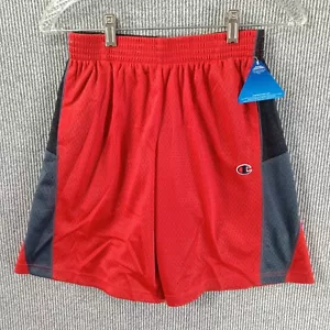 Pantaloncini sportivi Champion uomo medio rosso nero grigio elastico in vita foderato in rete - Foto 1 di 11