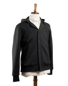 Chaqueta de Bombardero Reversible KNT by Kiton $2,120 Negra con Capucha A prueba de intemperie M 50 IT - Imagen 1 de 11