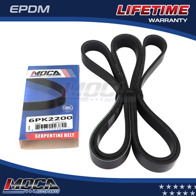 SERPENTINE BELT FOR CADILLAC SEVILLE, DEVILLE, FORD AEROSTAR 4.0 4.1 4.5 6PK2200 - Image 1 of 4