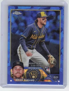 2023 Topps Chrome Update Sapphire Brice Turang USCS101 Rookie RC Brewers - Picture 1 of 2