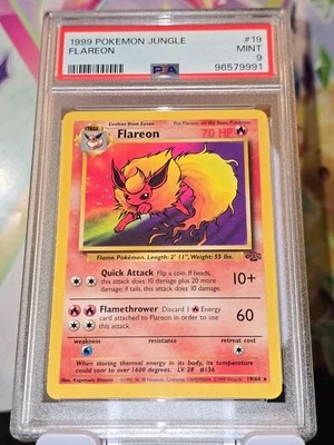 Pokemon Flareon 19/64 Jungle Unlimited PSA 9 - non-holo - Image 1 of 2