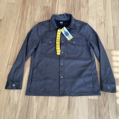 Brand New Frye Faux Suede Shirt Jacket Men Size Medium Gray Charcoal Button Up - Image 1 of 4