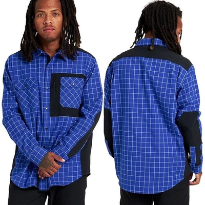 Camisa M de franela BURTON Brighton Performance para hombre en azul cobalto a cuadros Foto 1 de 4