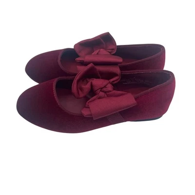 Sapatos de balé Cat & Jack Chloe Flats Mary Jane veludo vermelho criança crianças meninas 11 - Imagem 1 de 4