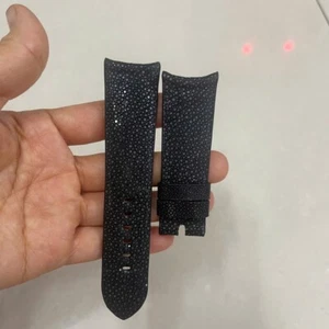 Genuine Leather Skin Watch Strap Band BLACK size 26mm/24mm( Curved head) - Picture 1 of 18