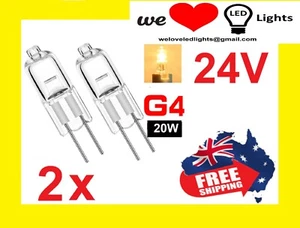 2x 24V 20W G4 HALOGEN BULBS Light Globes Fire Safety Emergency BiPin JC - Picture 1 of 4