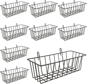 10 PCS Wire Baskets Wall Grid Panel Hanging Wire Basket Hanging Wall Baskets No - Picture 1 of 1