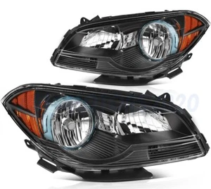 Headlights Assembly Fits 2008-2012 Chevy Malibu Black Headlamps Front Left+Right - Bild 1 von 7