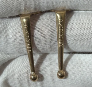 2x VINTAGE 1930s 40s PARKER PEN UNITED KINGDOM WASHER STYLE PEN CLIPS - Picture 1 of 9