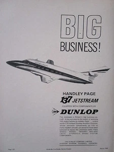 3/1968 PUB DUNLOP AVIATION HANDLEY PAGE JETSTREAM HP 137 WHEEL BRAKE ORIGINAL AD - Picture 1 of 1