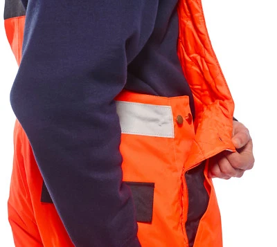 Hi Vis bib & brace Portwest quilt lined waterproof padded Yellow & Orange S489 - Image 1 of 4