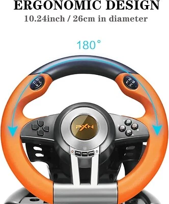 PXN V3Pro Racing Car Gaming Steering Wheel W/ Pedals for PS4 PC XBOX Switch PS3 - Image 1 of 4