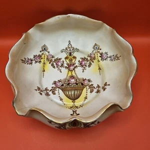 Antico ""Crown Devon"" S.F. & Co. Stoke On Trent (Inghilterra) ciotola da portata floreale - Foto 1 di 7