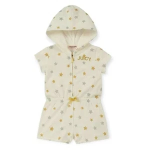 Juicy Couture Girls Hooded Romper Size 6 White With Stars New With Tags Terry - Picture 1 of 6